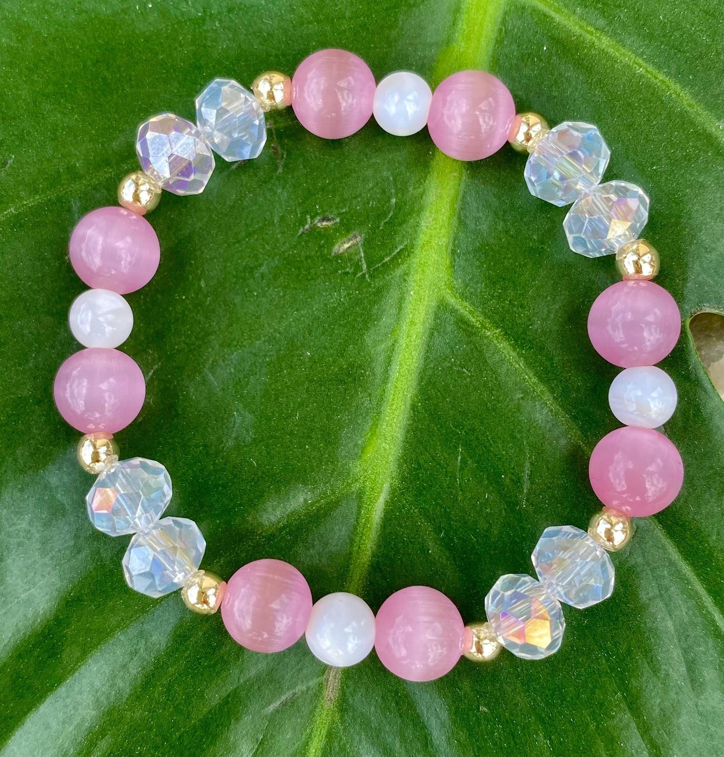 Gemstone Children’s Beaded Charm Bracelet Bracelet: 14k Gold Filled accent Beads.