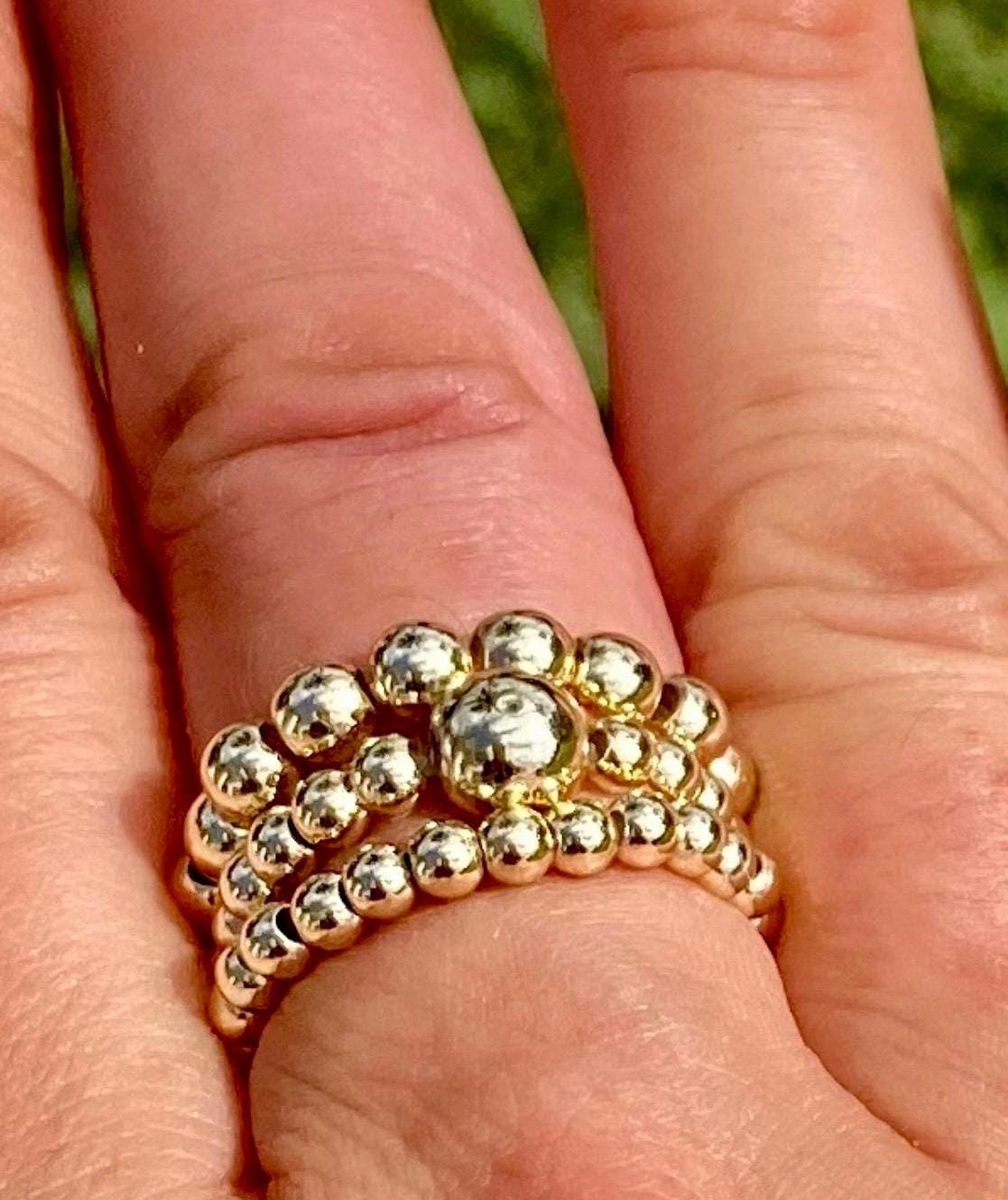 14k Gold Filled Stacking Rings: Dainty 3-5mm, Non Tarnish rings.