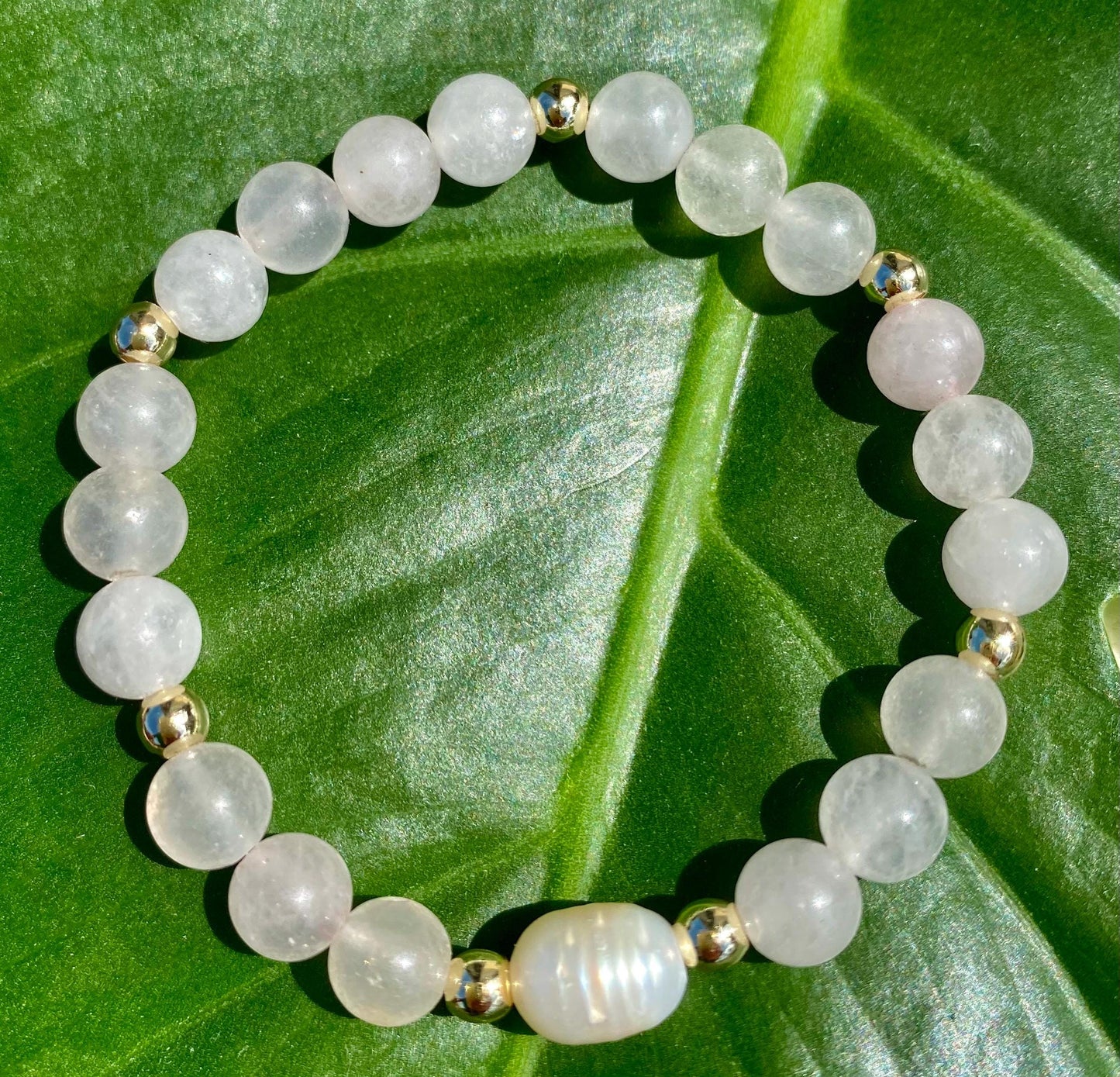 Gemstone Children’s Beaded Charm Bracelet Bracelet: 14k Gold Filled accent Beads.