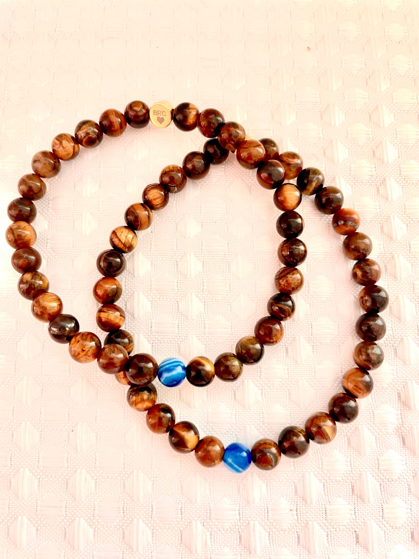 Men's Tiger Eye Beaded Bracelet: 8mm Gemstone Stretch Bracelet.