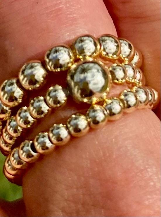 14k Gold Filled Stacking Rings: Dainty 3-5mm, Non Tarnish rings.