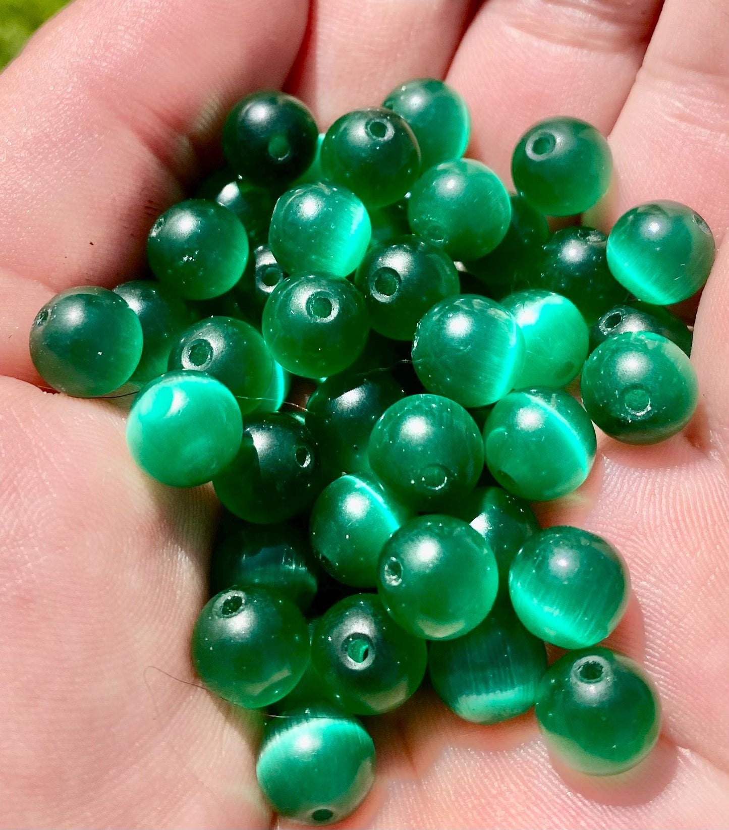 Emerald Green Gemstone Bracelet, 14K Gold, Clover Charms