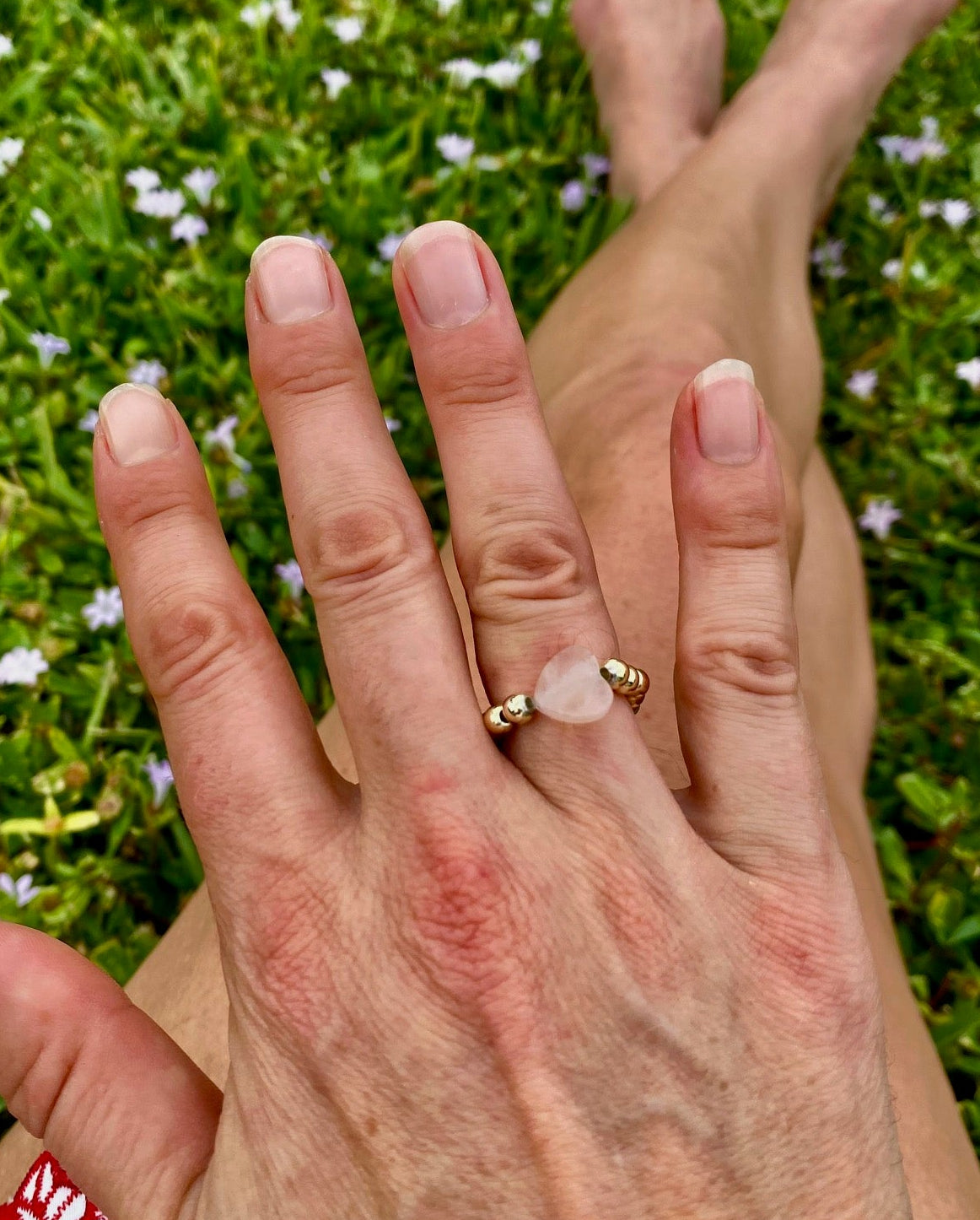 14K Gold Beaded Valentines Day Rings. Festive Charm Party Rings
