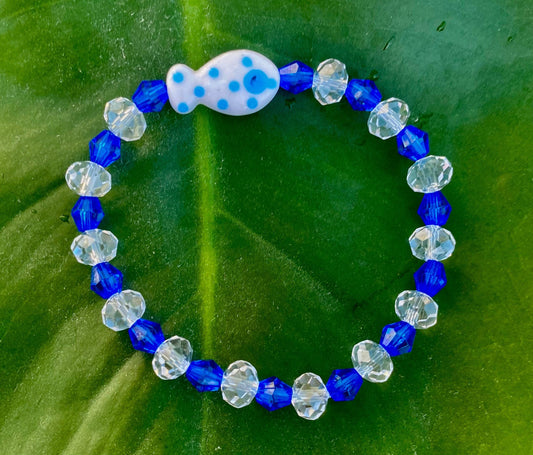 Ceramic Fish Charm Bracelet: Multi-Color Beaded Bracelet's.