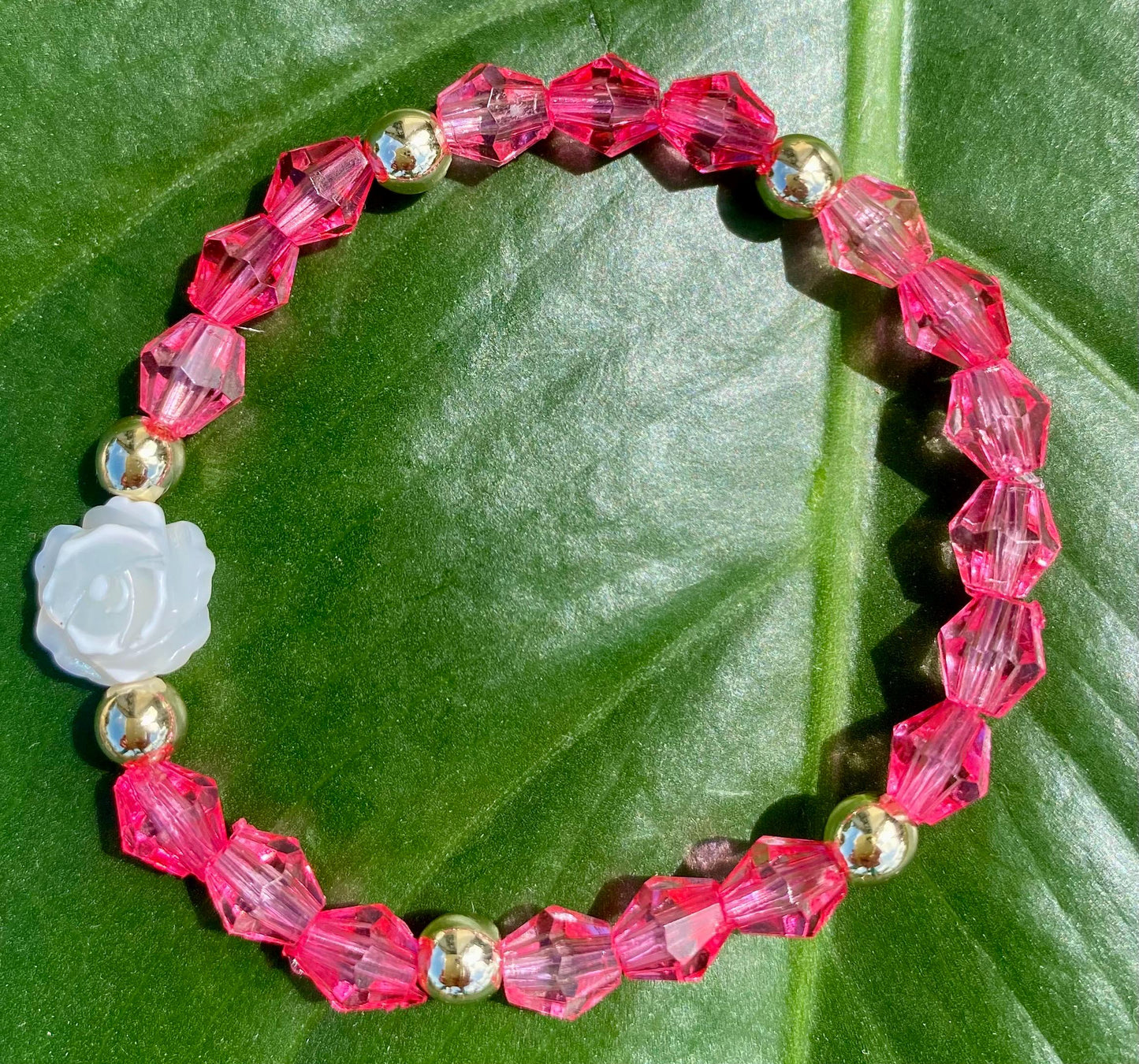 Gemstone Children’s Beaded Charm Bracelet Bracelet: 14k Gold Filled accent Beads.