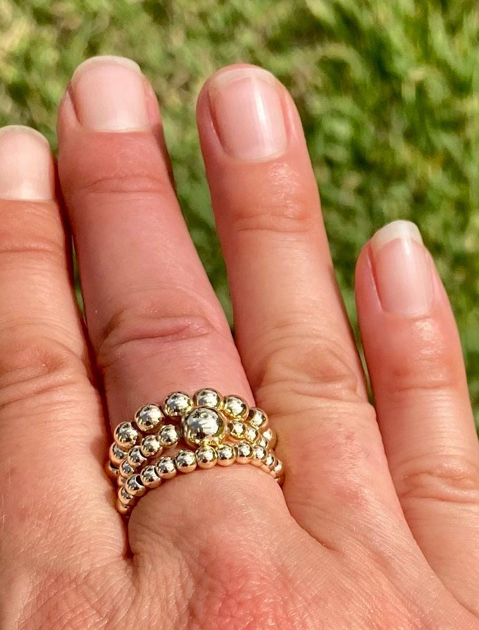 14k Gold Filled Stacking Rings: Dainty 3-5mm, Non Tarnish rings.