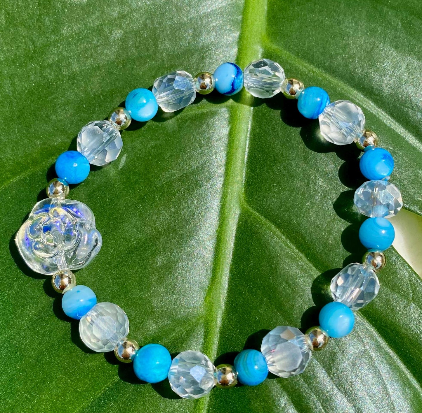 Gemstone Children’s Beaded Charm Bracelet Bracelet: 14k Gold Filled accent Beads.