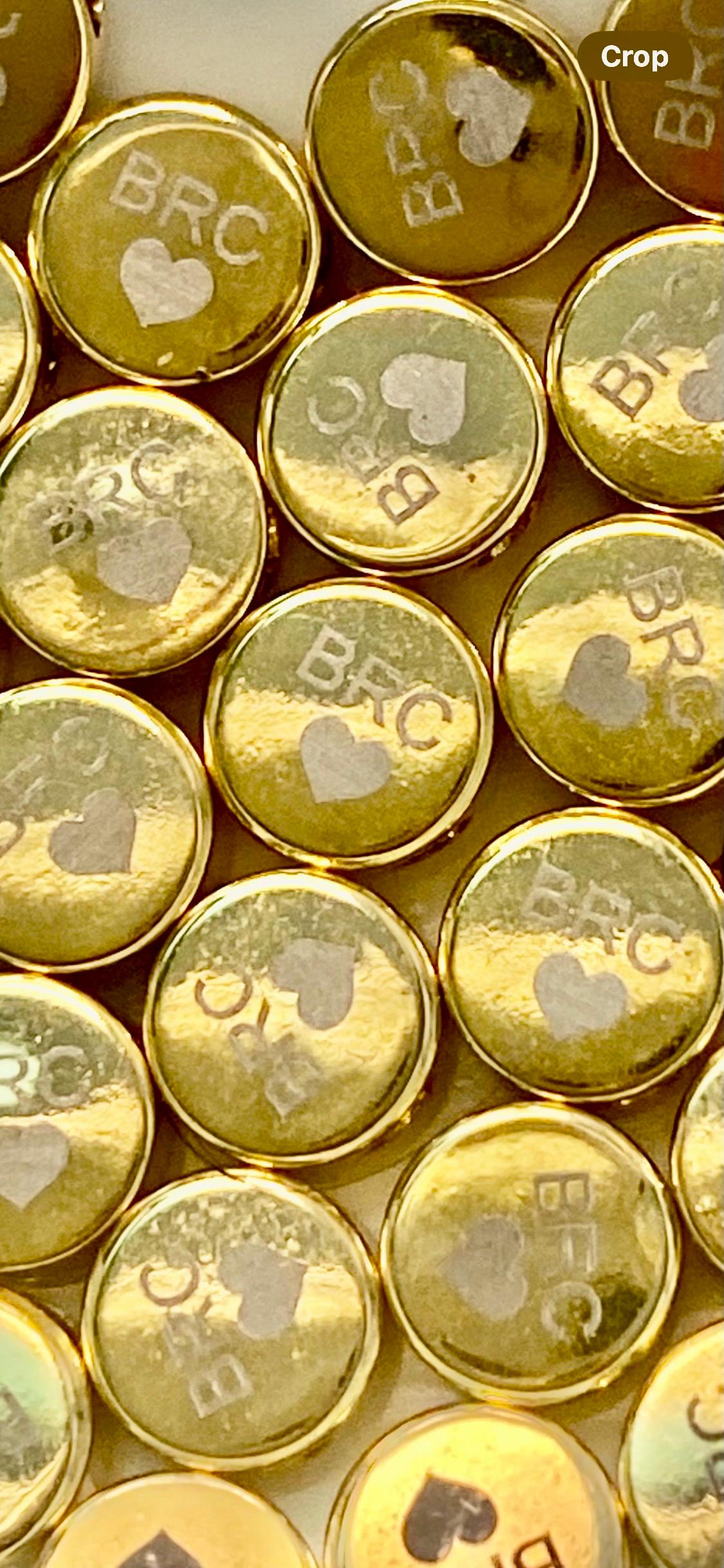 14K Gold Filled & Silver Plated Stacking Bracelets. Center Mother of Pearl Cross.