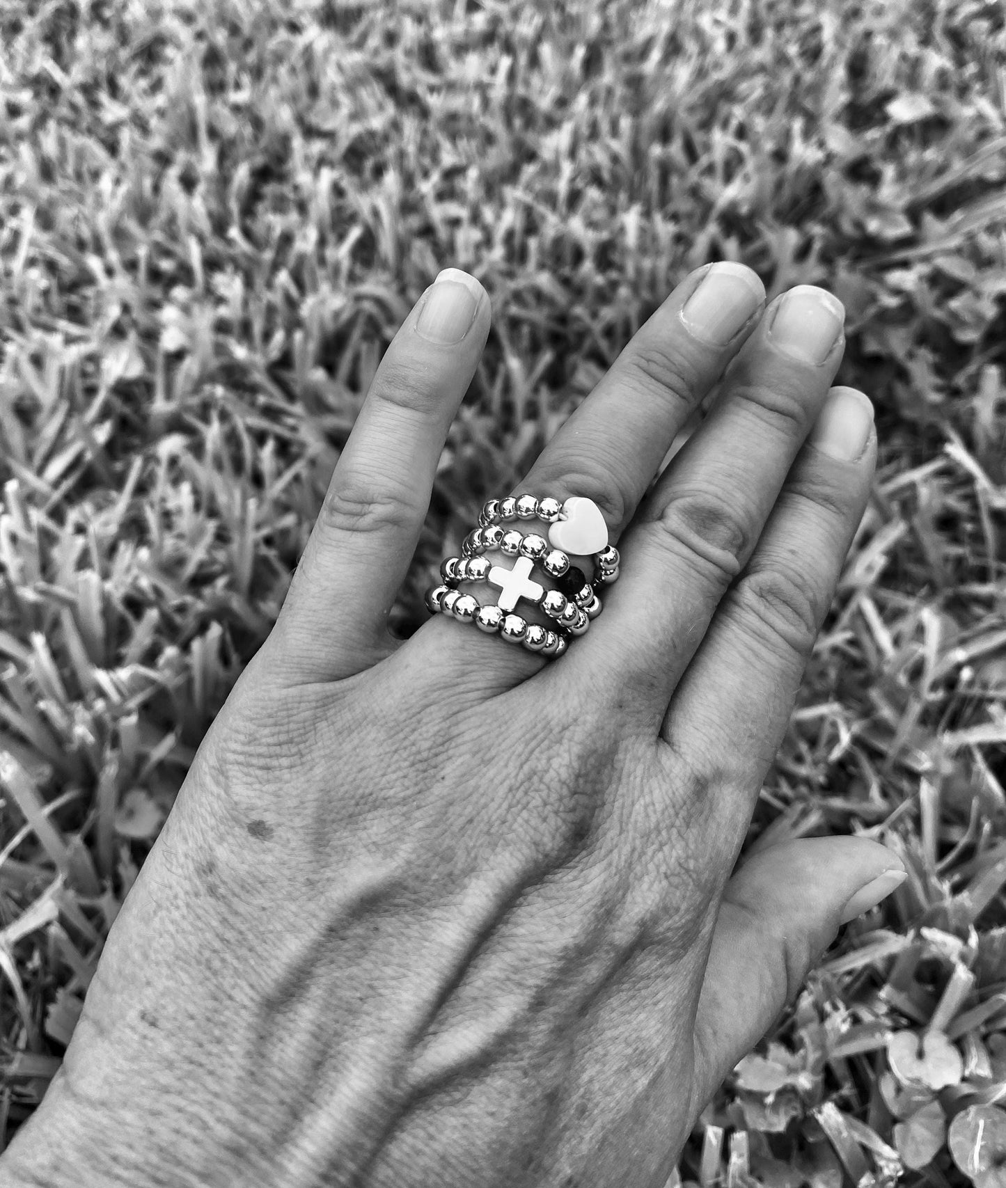 Platinum Plated Cross Stacking Rings: Dainty 3-5mm, Non Tarnish rings.