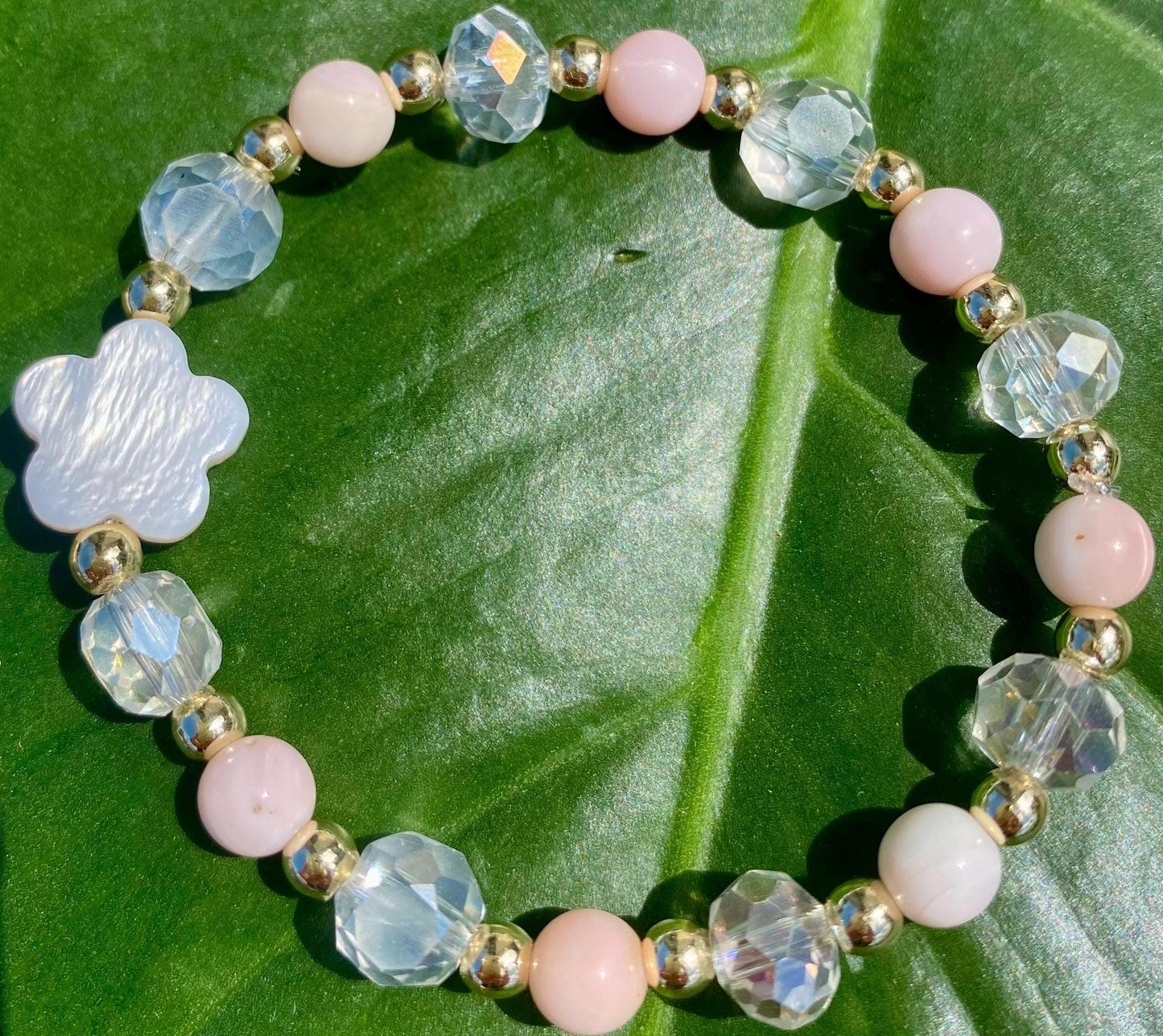 Gemstone Children’s Beaded Charm Bracelet Bracelet: 14k Gold Filled accent Beads.